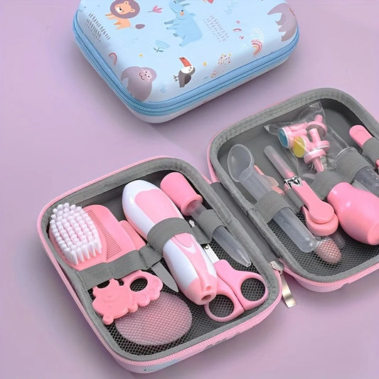 20pcs Healthcare Kit with Portable Case- Comprehensive Health & Grooming Set with Ear Spoon, Nail Clippers, Comb, Brushes & More
