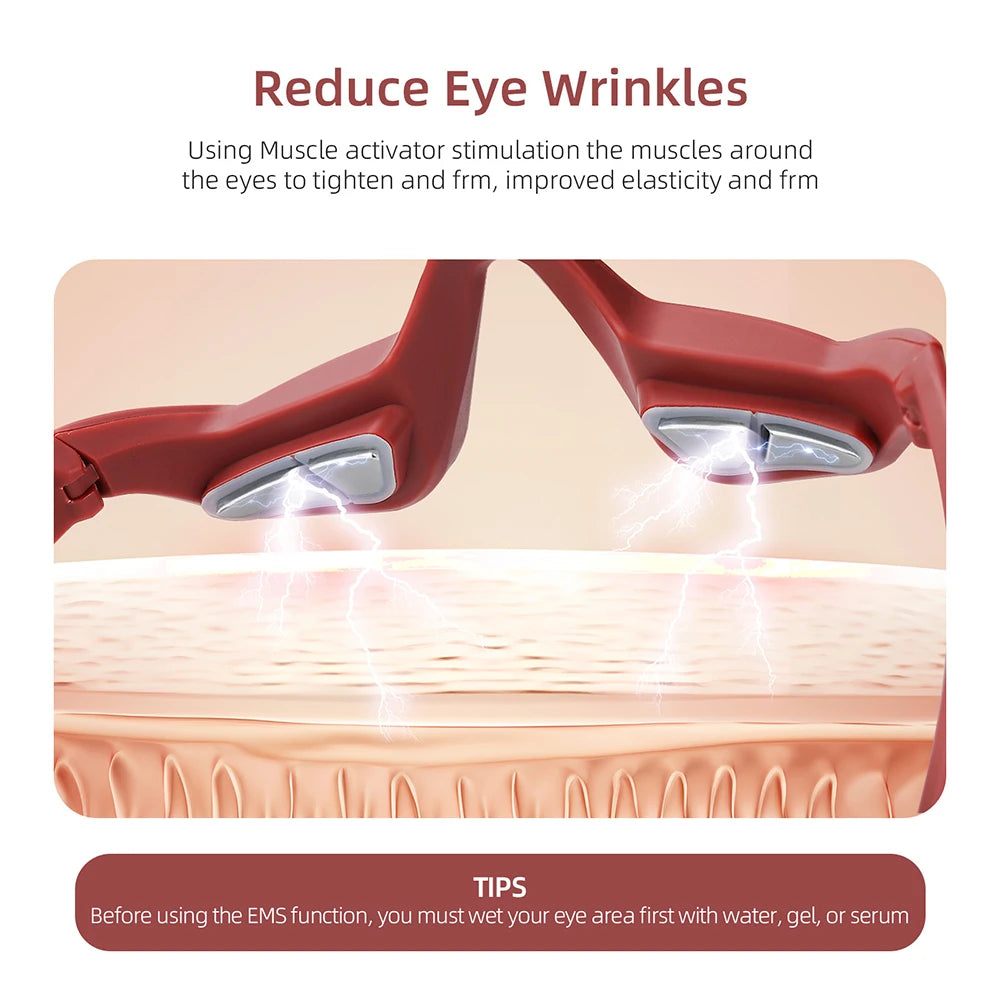 Upgrade Microcurrent Eye Massager EMS Eye Lifting Firming Beauty Device Reduce Dark Circles Eye Care Tool for Men and Women