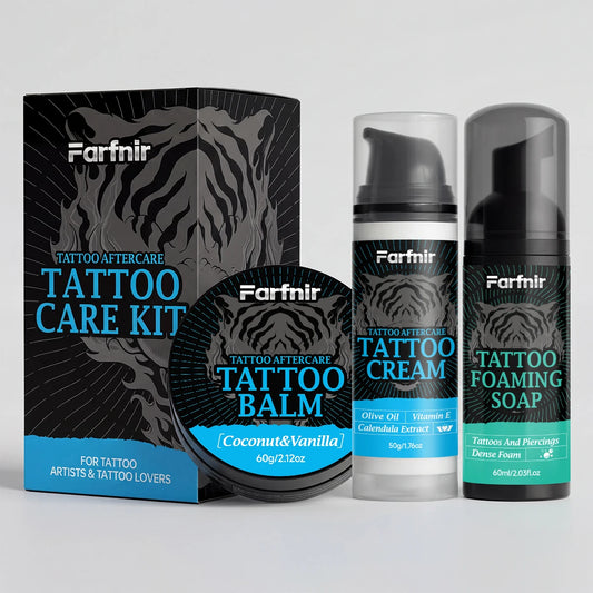 Tattoo Care Kit (Aftercare + Cleansing): Comprehensive care for new tattoos—cleansing, hydration, and moisturizing nourishment.