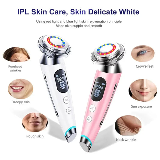 ‌Facial Massager - 4-in-1 Anti-Aging Device with Light Therapy, Wrinkle Reduction & Skin Rejuvenation for Home Use