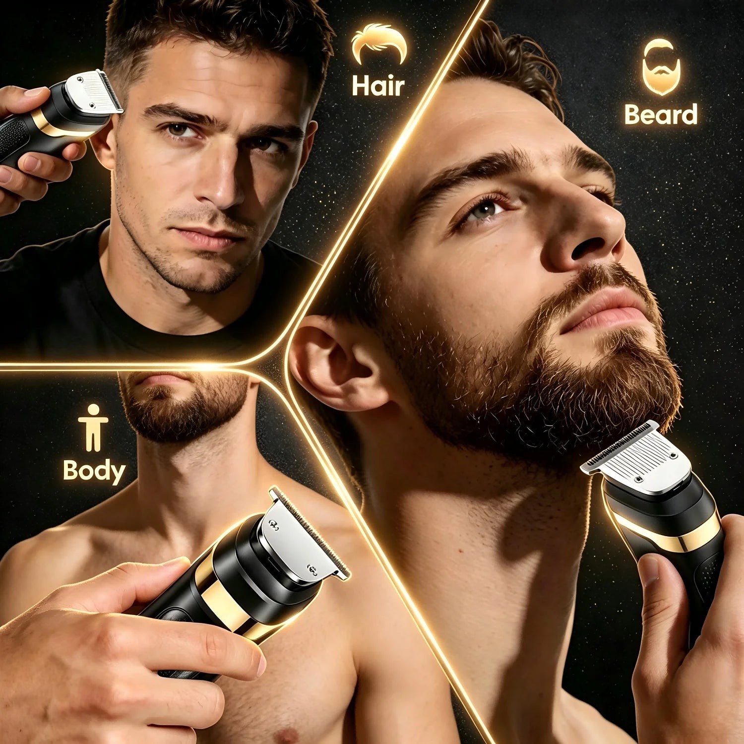 Clippers and Trimmers Set with Combs, Cordless Hair Clippers for Men, Electric Barber Clippers Set for Hair Cutting & Grooming
