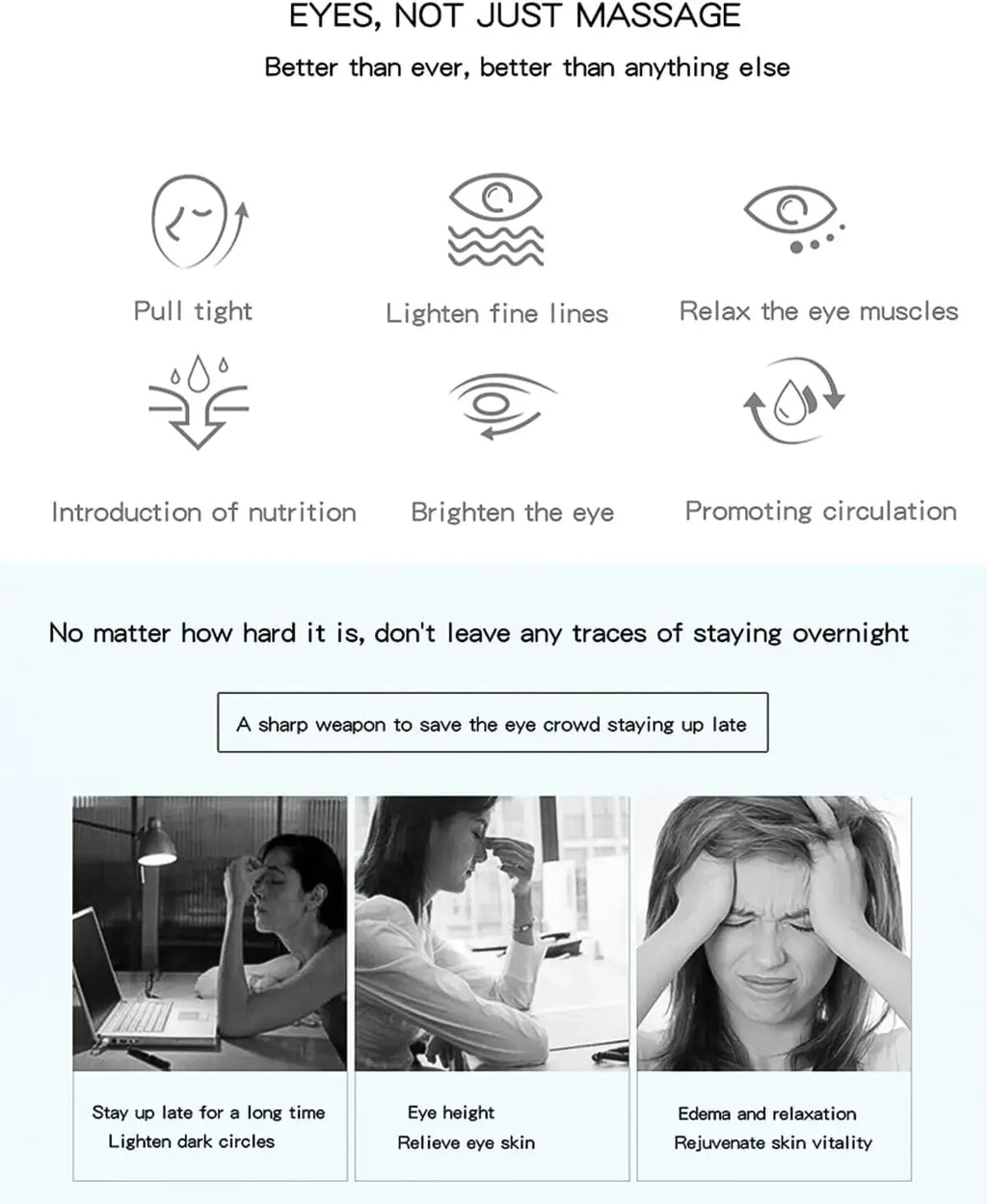 3D Eye Beauty Instrument Micro-Current Pulse Eye Relax Reduce Wrinkles and Dark Circle Remove Eye Bags Massager Beauty Tool