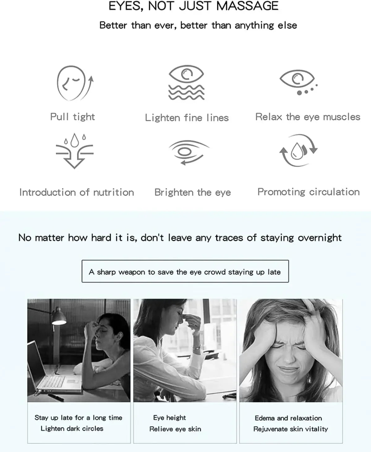 3D Eye Beauty Instrument Micro-Current Pulse Eye Relax Reduce Wrinkles and Dark Circle Remove Eye Bags Massager Beauty Tool