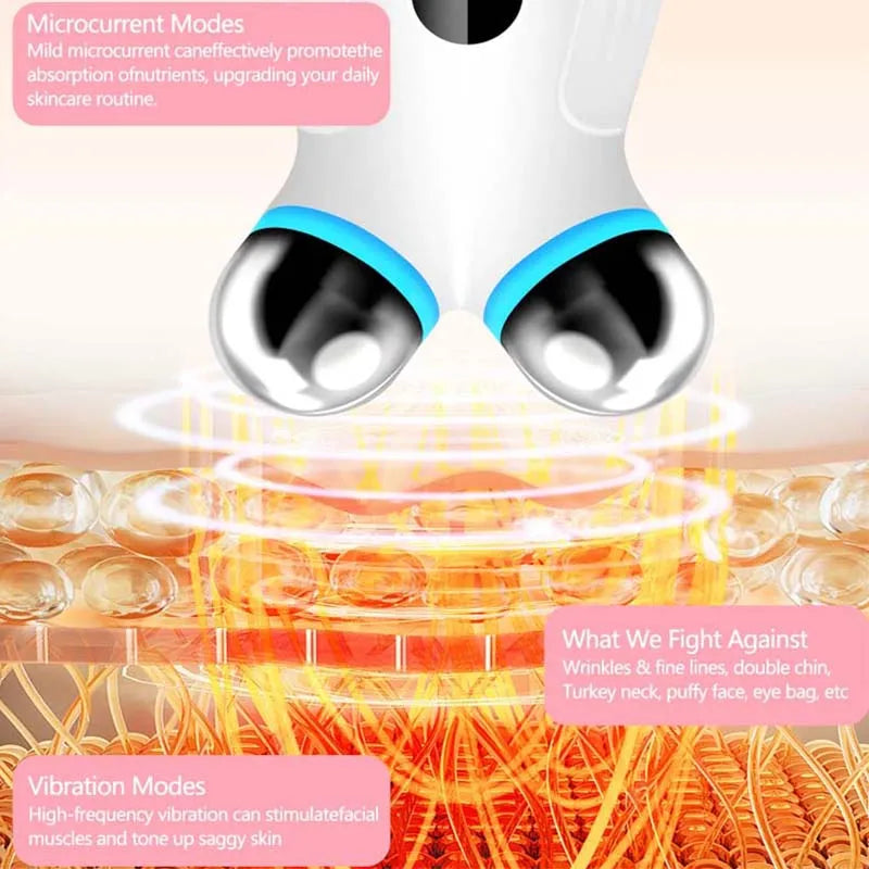 Home Microcurrent Beauty Device for Facial Wrinkle Tightening ABS Effective Nasolabial Folds Neck Wrinkles Fade Facial Lifting