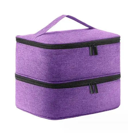 Nail Polish Storage Bag Essential Oil Bag Portable Cosmetic Nail Care Kit Nail Care Tool Storage Box Double Layer 30 Compartment