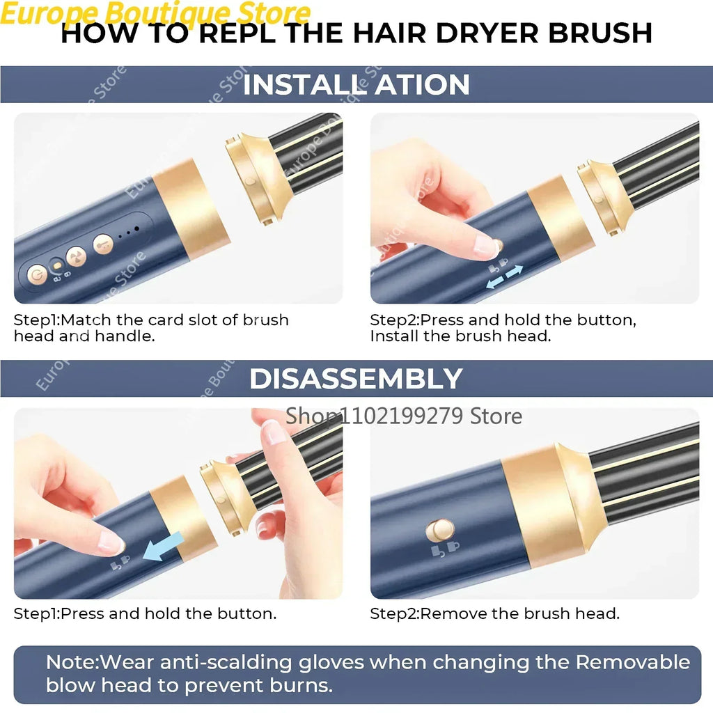 Tinsol Pro 7-en-1 Brosse Soufflante — Coiffure Haute Vitesse à Domicile