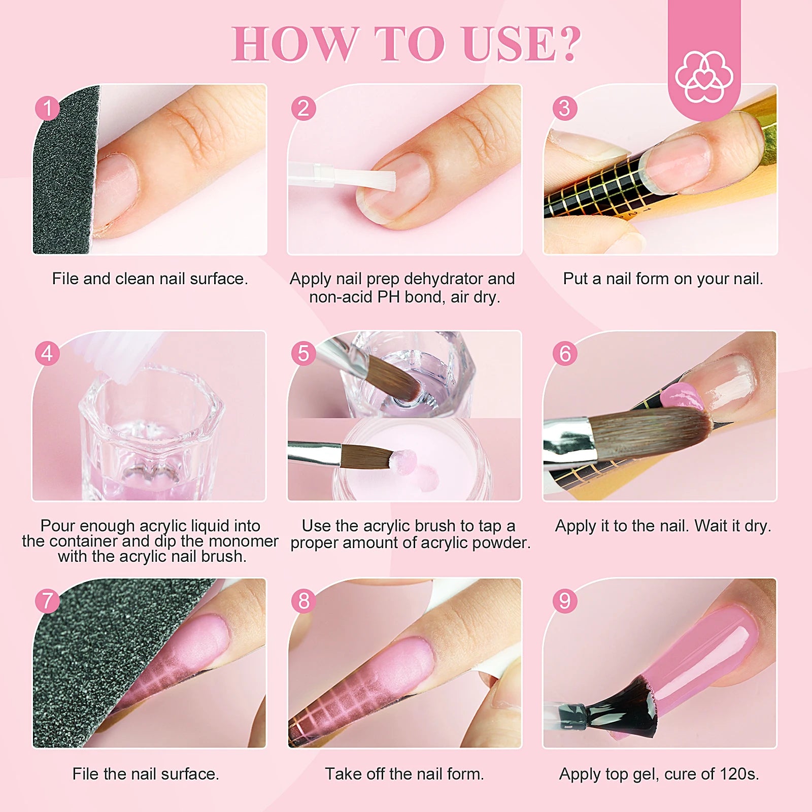 SAVILAND Acrylic Nail Kit Beginner White Pink Clear Powder Liquid Set 8 10 14 Brush Forms Manicure Tools Home Salon DIY Starter