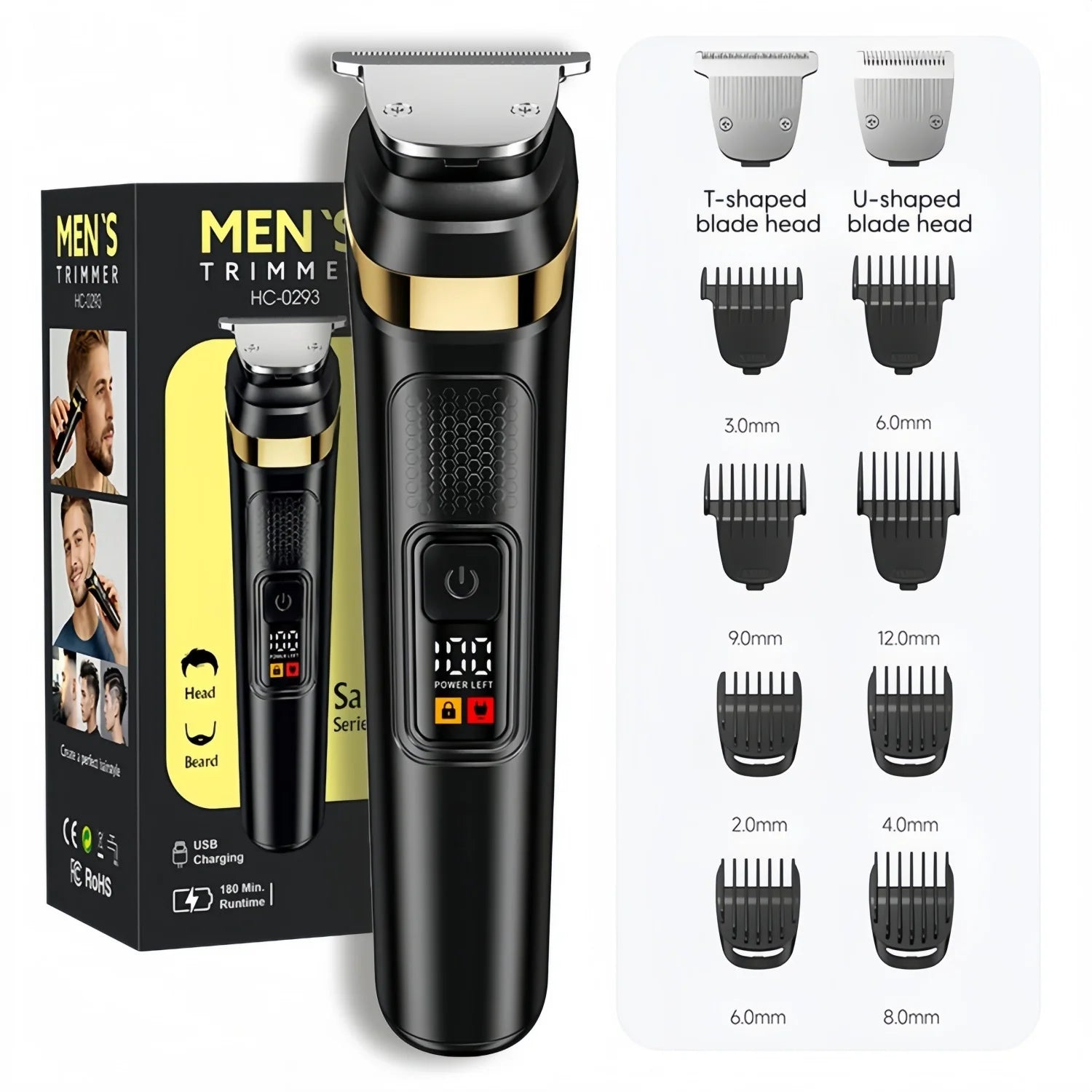 Clippers and Trimmers Set with Combs, Cordless Hair Clippers for Men, Electric Barber Clippers Set for Hair Cutting & Grooming
