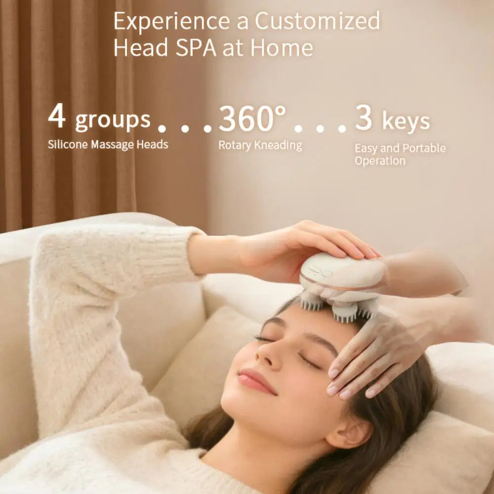 Electric Mini Scalp Head Massager EMS Head Cleaning Massager Waterproof Head Scratcher for Relaxing Scalp & Deep Cleansing