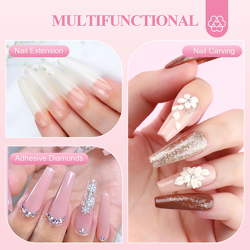 SAVILAND Acrylic Nail Kit Beginner White Pink Clear Powder Liquid Set 8 10 14 Brush Forms Manicure Tools Home Salon DIY Starter