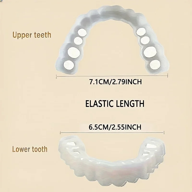 12Sets Complete Snap-On Denture Kit, Upper & Lower Instant Whitening Veneers