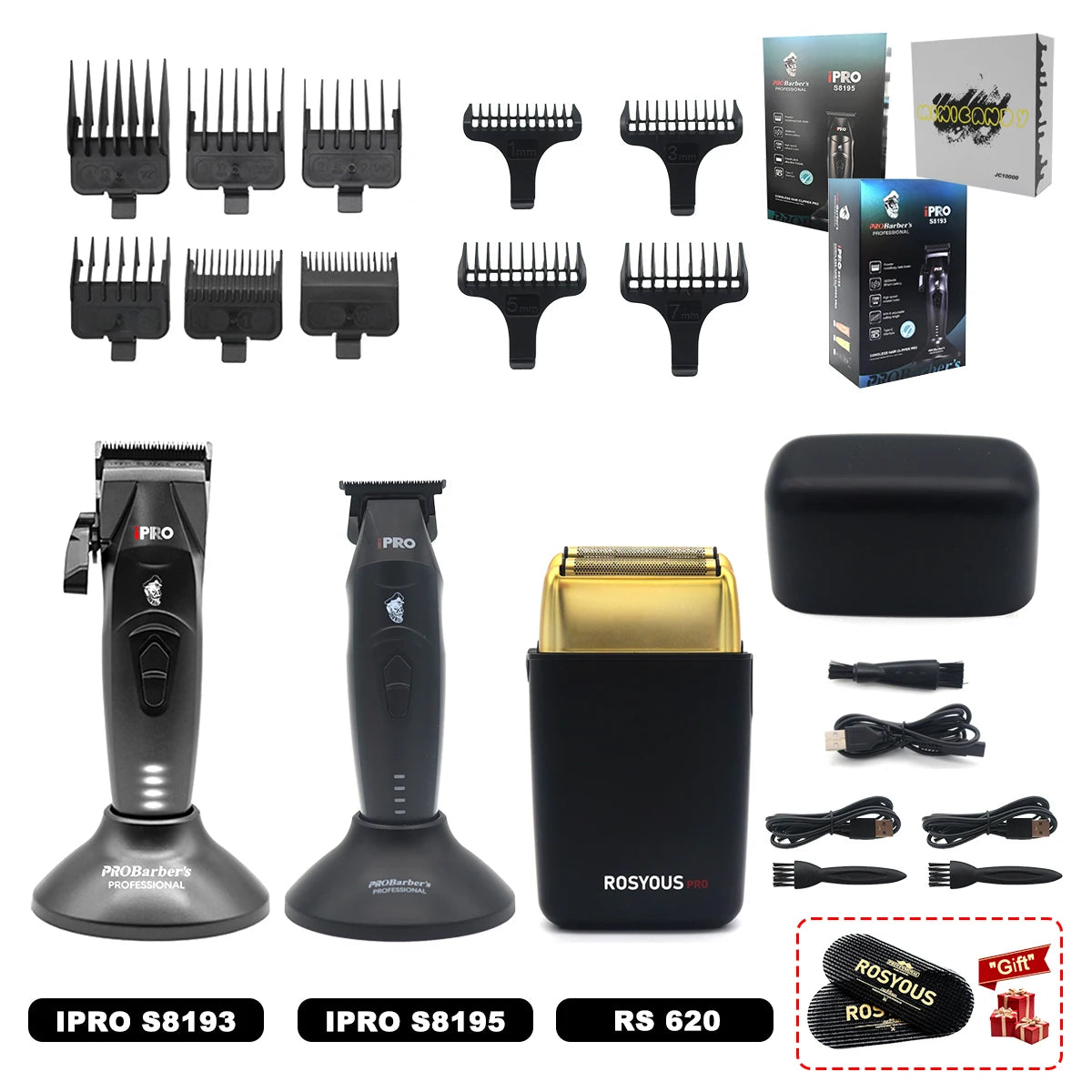 Hair Clippers Professional Kit Brushless Motor DLC Blade 10000RPM Professional Hair Cutting Machine Men's Barber Machine