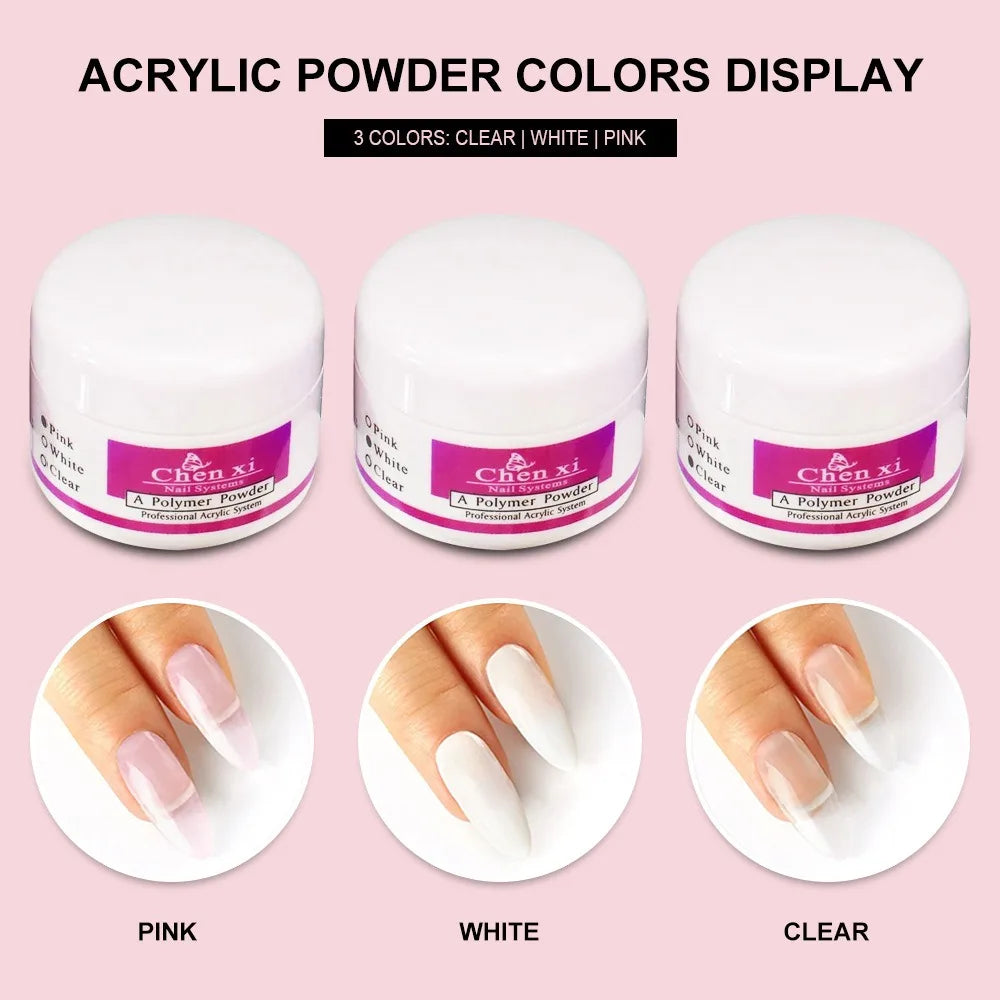 Nail Acrylic Powder and Liquid Monomer Nails Art Kit Decoration For Manicure Set Kit Crystal Glitter 3D Nail Tips Carving Tools