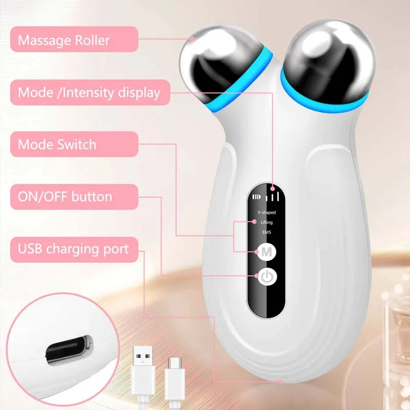 Home Microcurrent Beauty Device for Facial Wrinkle Tightening ABS Effective Nasolabial Folds Neck Wrinkles Fade Facial Lifting