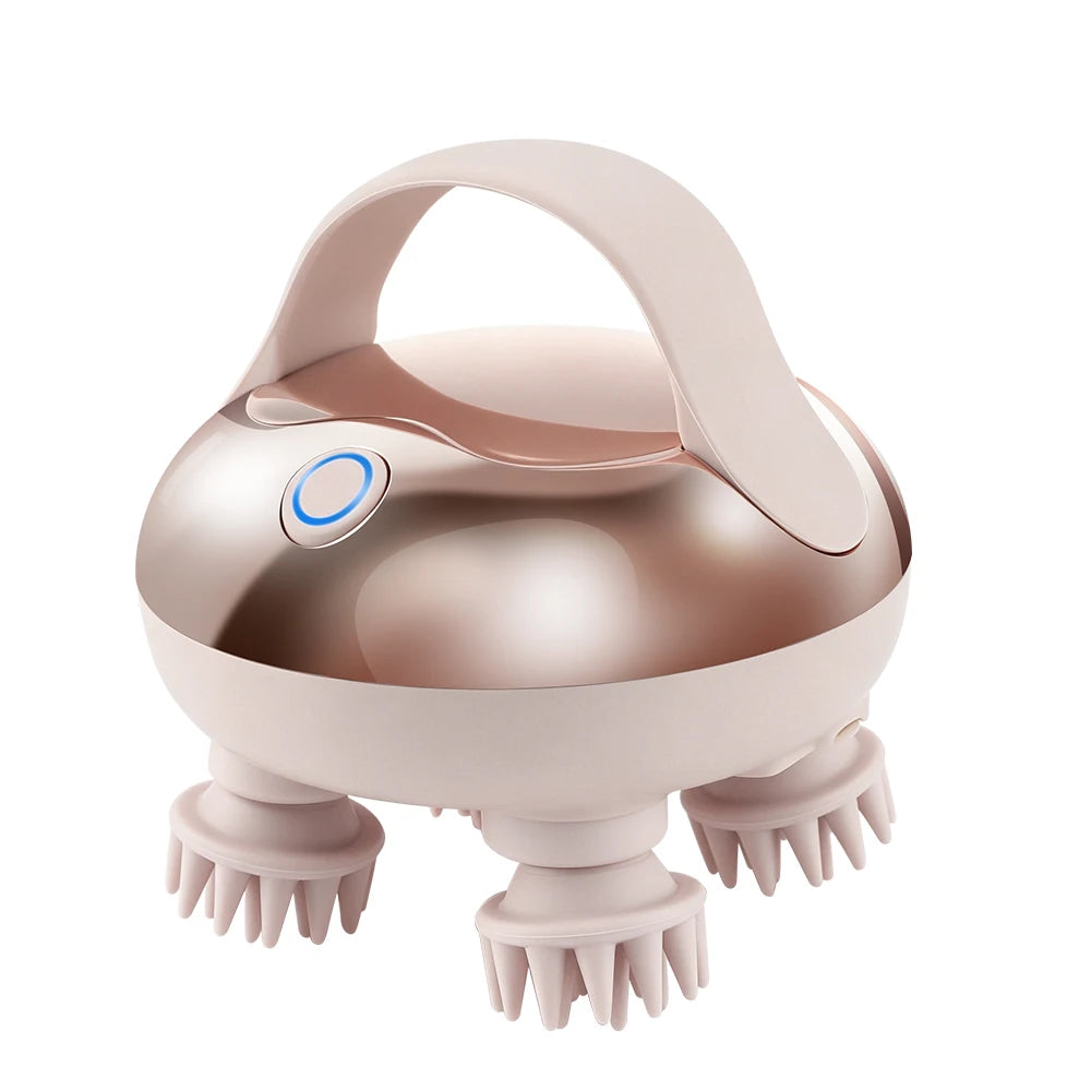 Electric Scalp Head Massager 4 Heads Kneading Vibrating Device Shoulder Neck Leg Arm Deep Tissue Massage Cat Pet Massager