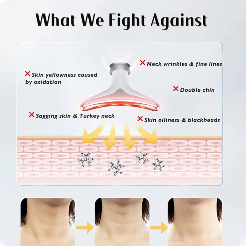 Anti Wrinkle Facial Vibrating Massager Skin Rejuvenation Device 7-Color LED Brightening Firming Eliminate Wrinkle Beauty Machine
