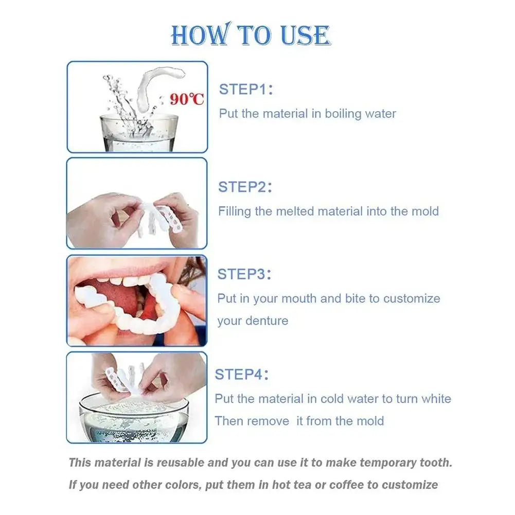 newly Veneer Snap-on Teeth Kit Fake Temporary Tooth Whitening Replacement Temporary Tooth Replacement Men Women BHL1110-cat