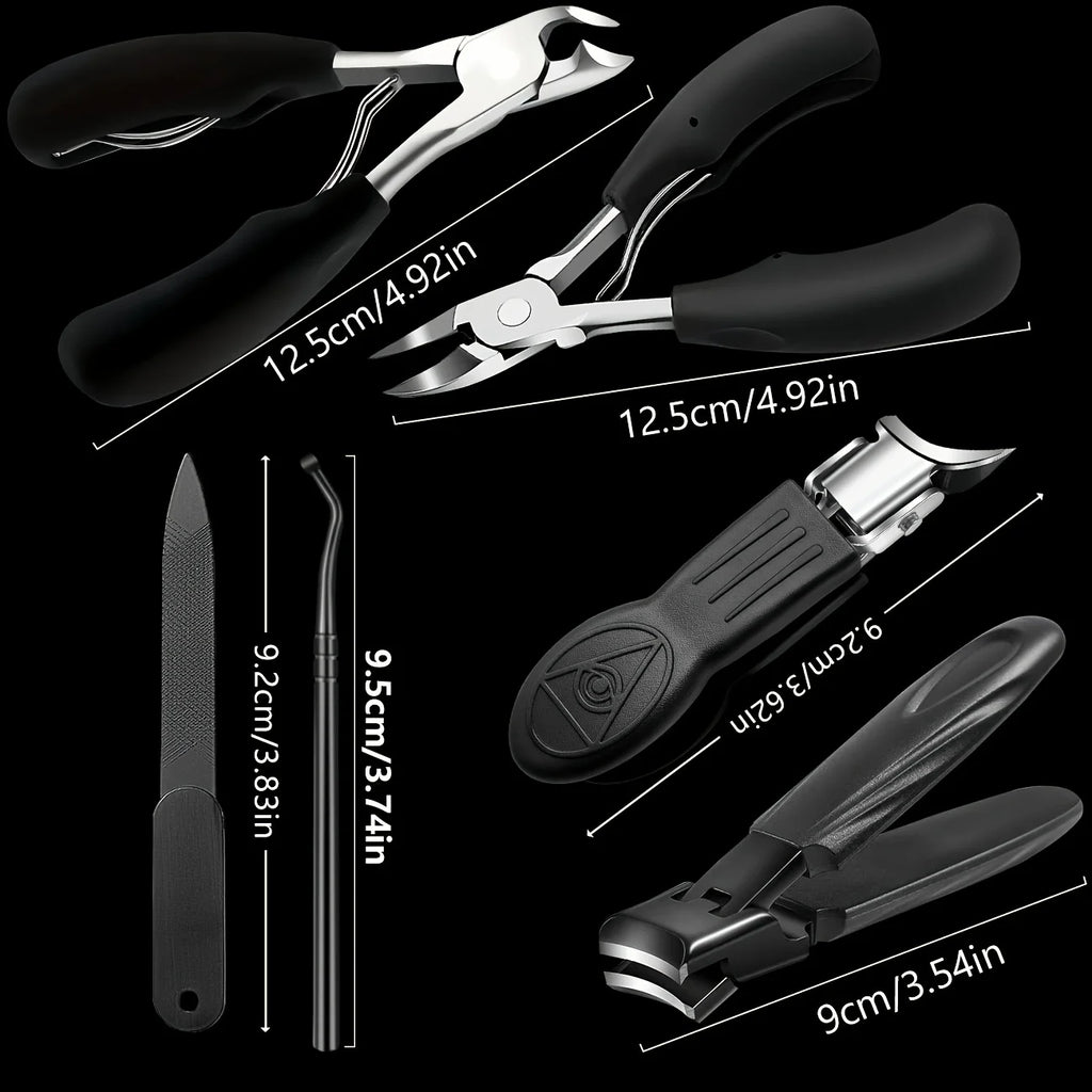 Nail care kit, suitable for growing toenails and thick toenails equipped with nail files cuticle forceps and nail trimming tools