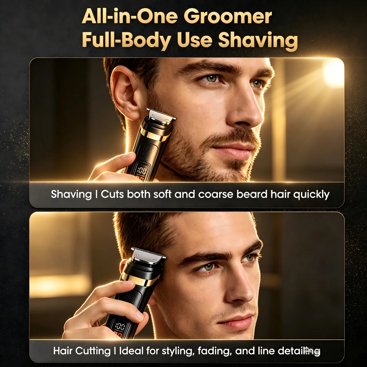 Clippers and Trimmers Set with Combs, Cordless Hair Clippers for Men, Electric Barber Clippers Set for Hair Cutting & Grooming