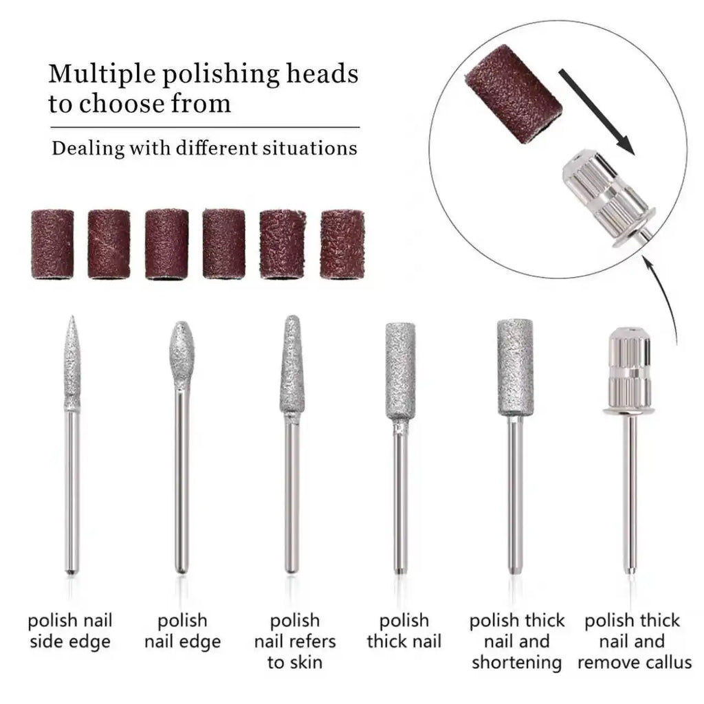Nail Lamp Kit, Polishing Pen, Nail Care Accessory Kit, Handheld Pen Style Sanding and Polishing Blocks, Nail Tools
